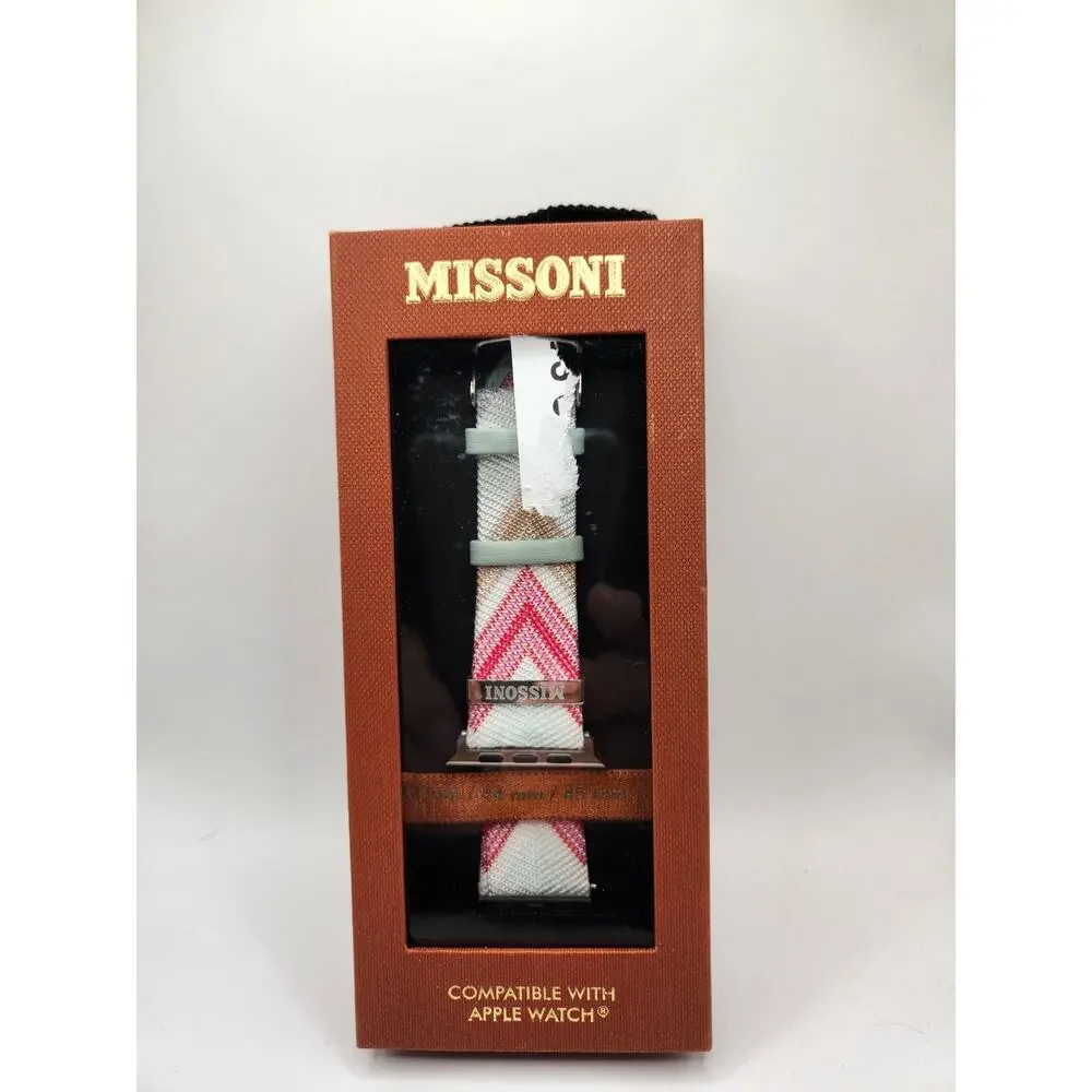 Missoni Woven Zigzag Apple Watch Band White Pink 42/44/45mm